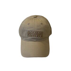 Ganni Light Khaki Baseball Cap